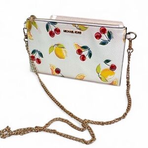 Never Used NWOT Michael Kors White Crossbody Bag with Lemon and Cherry Print